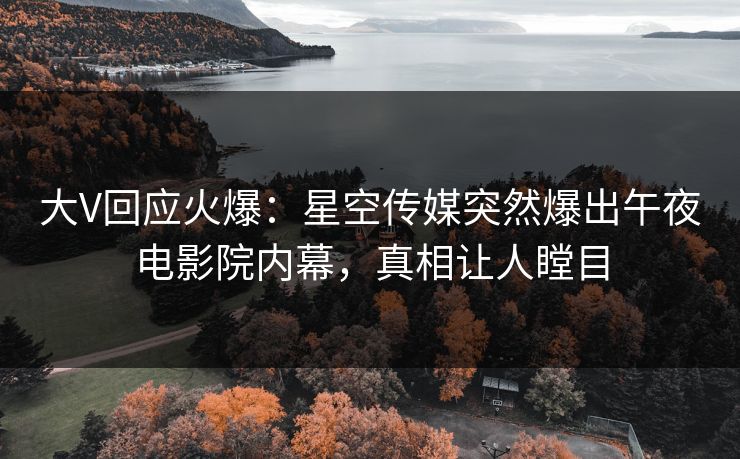 大V回应火爆：星空传媒突然爆出午夜电影院内幕，真相让人瞠目