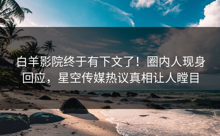 白羊影院终于有下文了！圈内人现身回应，星空传媒热议真相让人瞠目