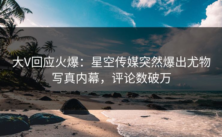 大V回应火爆：星空传媒突然爆出尤物写真内幕，评论数破万