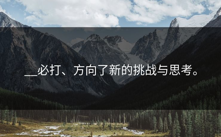 __必打、方向了新的挑战与思考。
