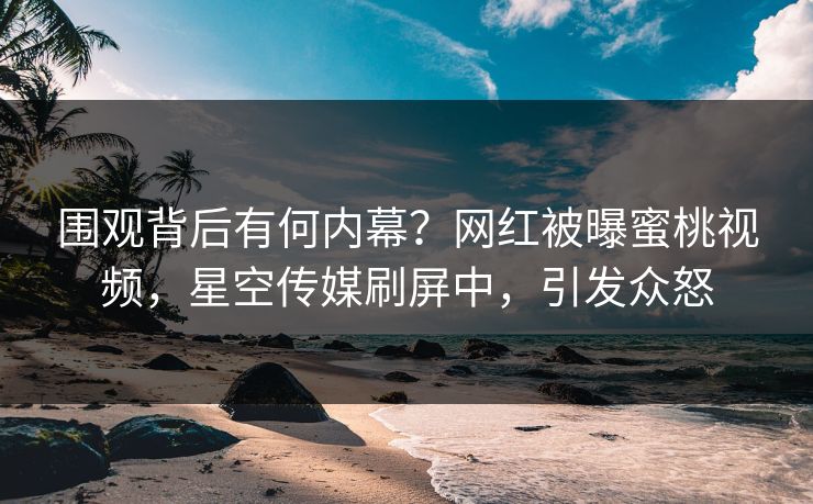 围观背后有何内幕？网红被曝蜜桃视频，星空传媒刷屏中，引发众怒