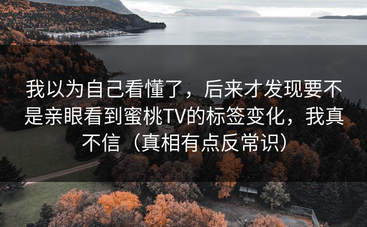 我以为自己看懂了，后来才发现要不是亲眼看到蜜桃TV的标签变化，我真不信（真相有点反常识）