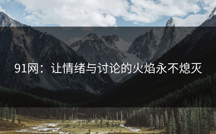 91网：让情绪与讨论的火焰永不熄灭